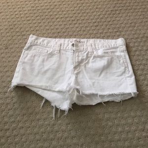 J Brand white cutoff shorts