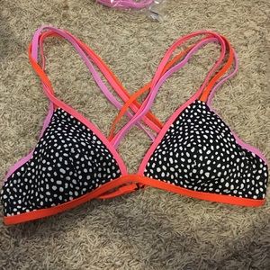Black polka dot strappy top