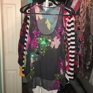 Colorful sequin tank top