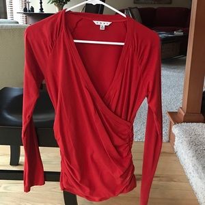 CAbi Red Crossover Shirt