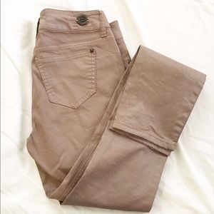 Rose gold skinny jeans