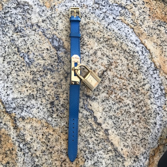 ? % Authentic Hermes Kelly watch ( blue)