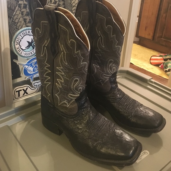 Black Ostrich Boots