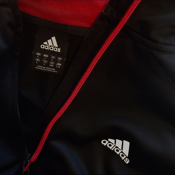Black and red classic Adidas hoodie