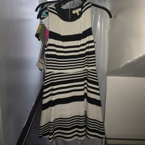 White and black striped casual dress.