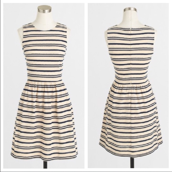 J. Crew Pleated Ponte Dress in Stripe