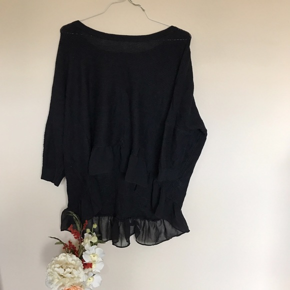Black peplum sweater