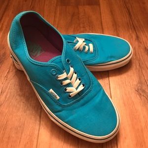 Blue low-top Vans