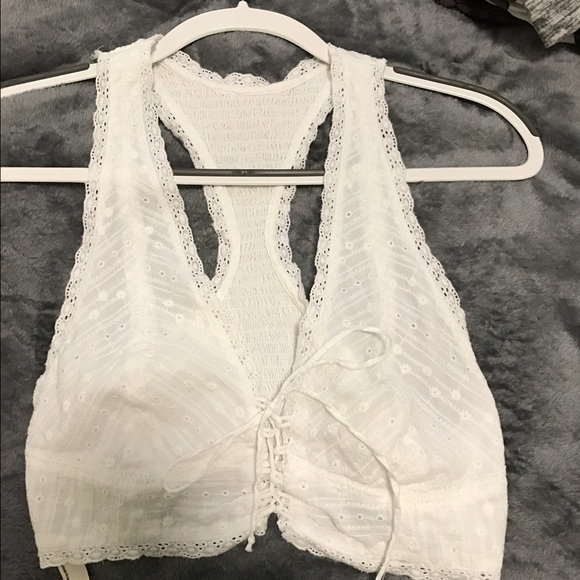 Free people lace up crop top