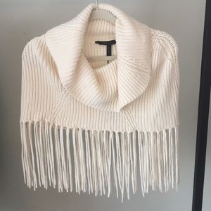 Fringed Knit Pancho