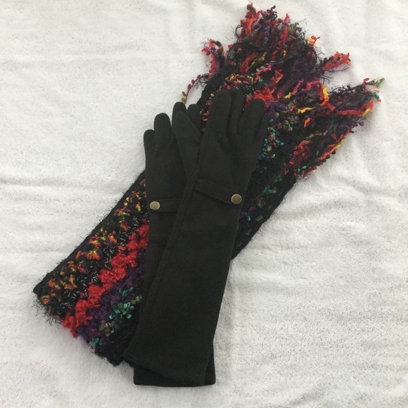 💋So Glam Ladies elbow Gloves & Scarf💋 - Picture 1 of 3