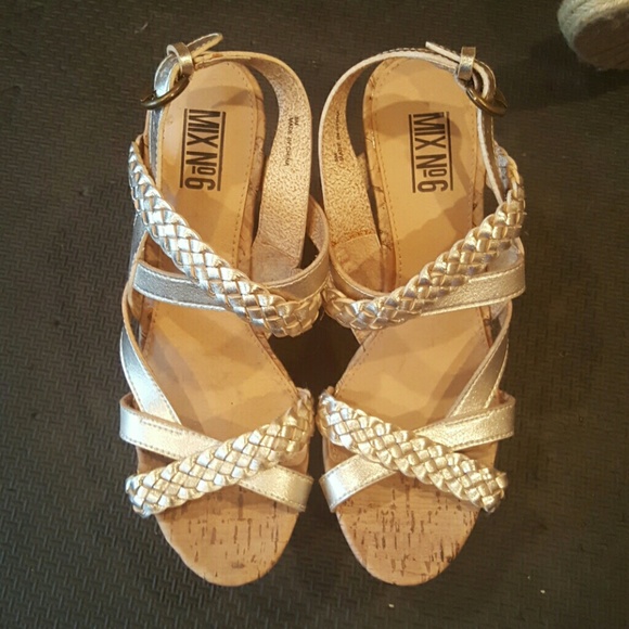 Gold wedge sandles