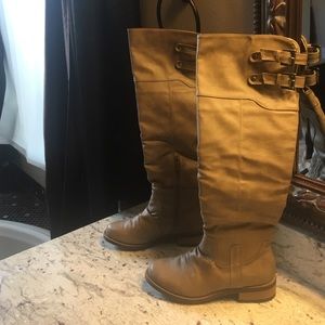 Taupe knee high Riding boots