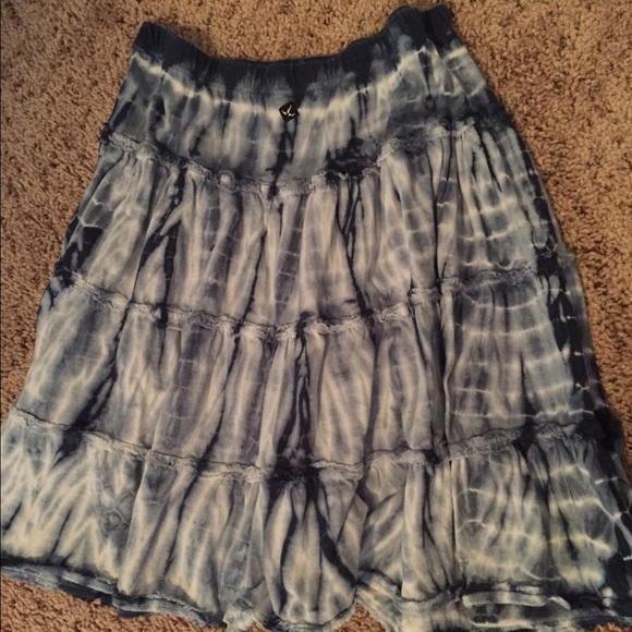 XS prana tie dye blue skirt