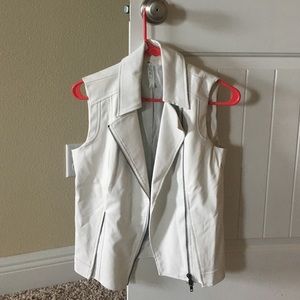 White leather vest