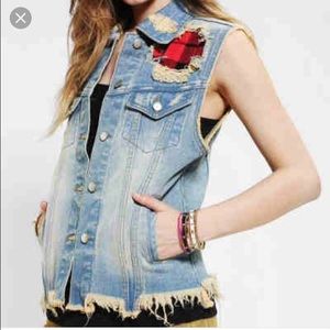 UNIF distressed jean vest