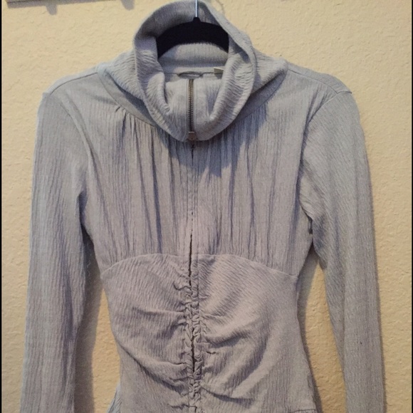 Small blue Anthropologie zip-up jacket - Picture 2 of 3