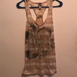 Flower Tank Top with Lace Back
