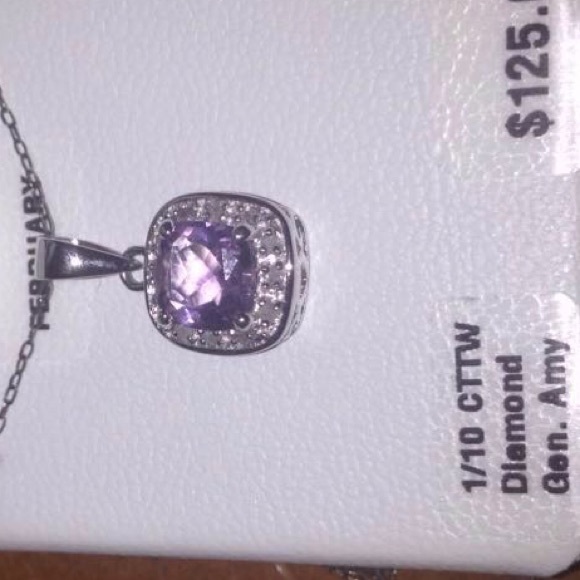 Genuine amethyst necklace. Real sterling silver