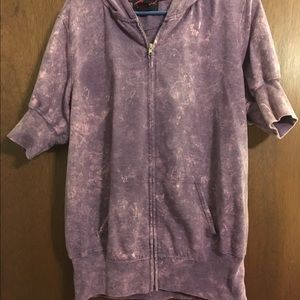 Torrid purple tie dye short sleeve zip hoodie 2x