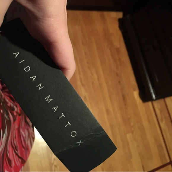 Aidan Mattox Black and Pink Flower Dress