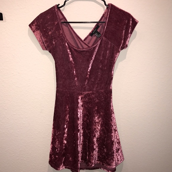 Rosé crushed velvet dress