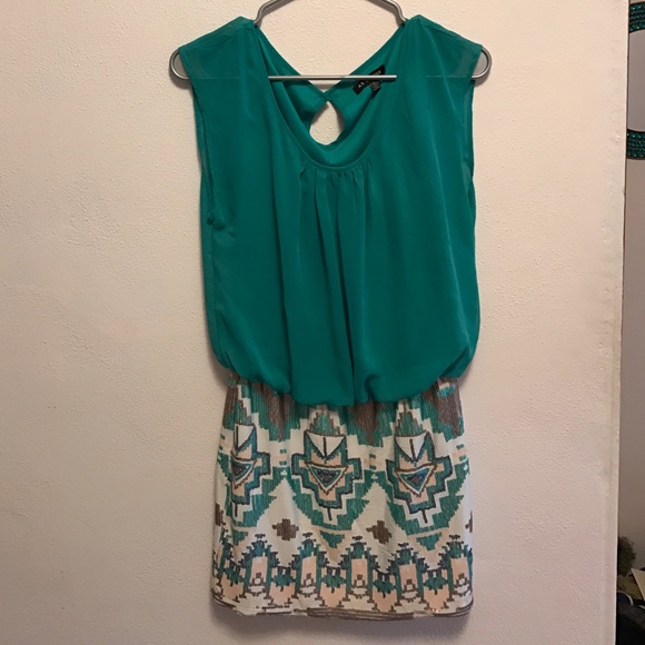 Teal and sequin dress