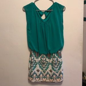 Teal and sequin dress