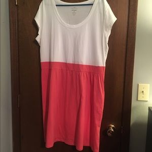 Old Navy white coral colorblock scoop dress XXL