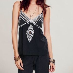 TALLOW FOR FREE PEOPLE GRAY EMBROIDERED CAMI TOP S