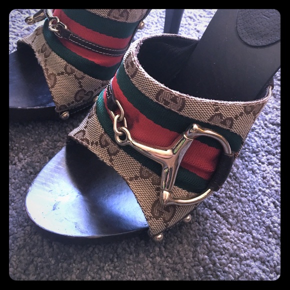 Gucci wooden platform heels