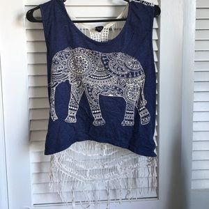 Elephant Crochet Back Tank Top