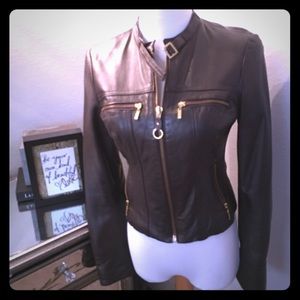 Bebe moto leather jacket.