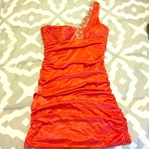 Orange Satin Dress❣️