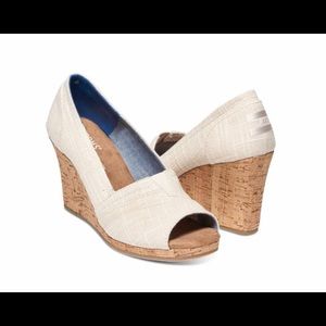 NATURAL LINEN CORK WOMEN'S CLASSIC WEDGES