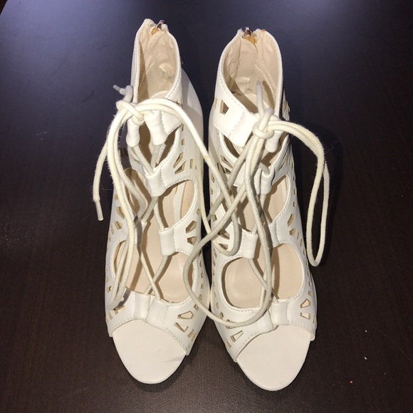 Ego Official White Strappy Heels