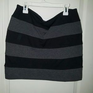 Black and grey striped mini skirt