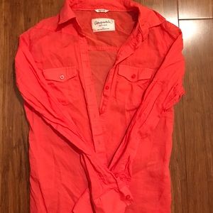 Coral Button Down Shirt 👌🏽