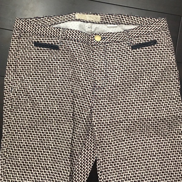Zara patterned trousers size 6 zip hem