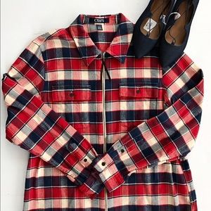 ‼️‼️**NEW** CHAPS Plaid Sweater Jacket