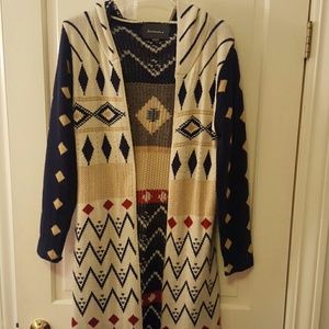 Comfy long cardigan with hoody