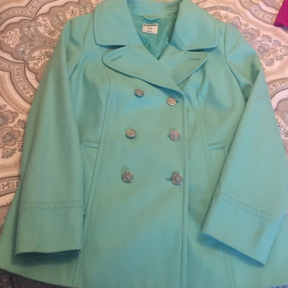 Gently used mint green pea coat