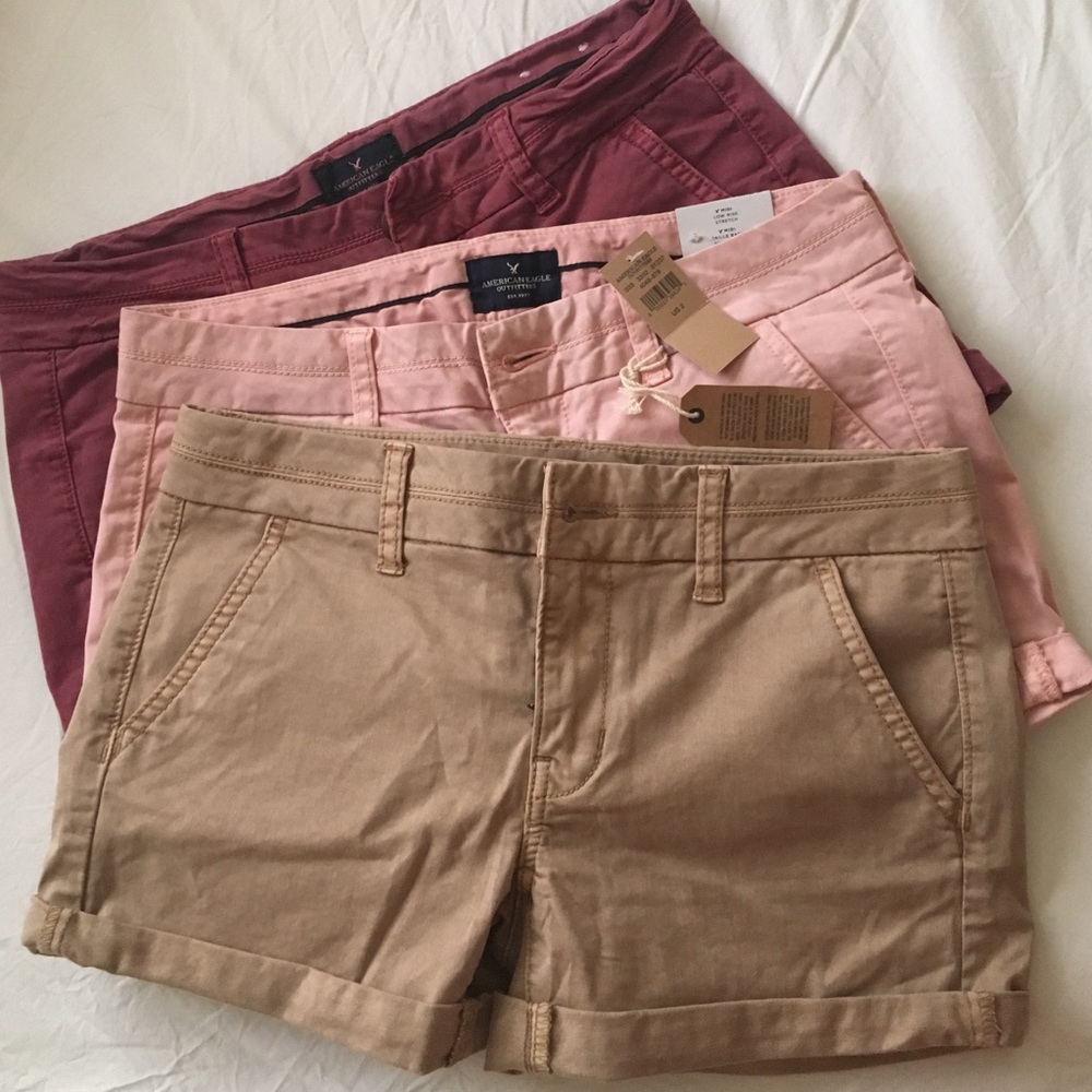American eagle tan midi shorts