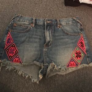 Free People Denim Highwaisted Shorts