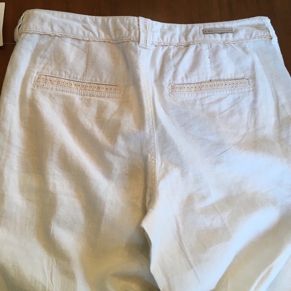 NWT Anthropologie white Linen Trousers size 10 - Picture 3 of 3