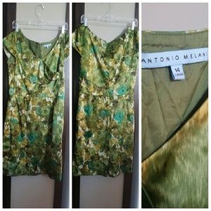 Green with brown and orangish pattern