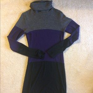 Three tone turtleneck dress