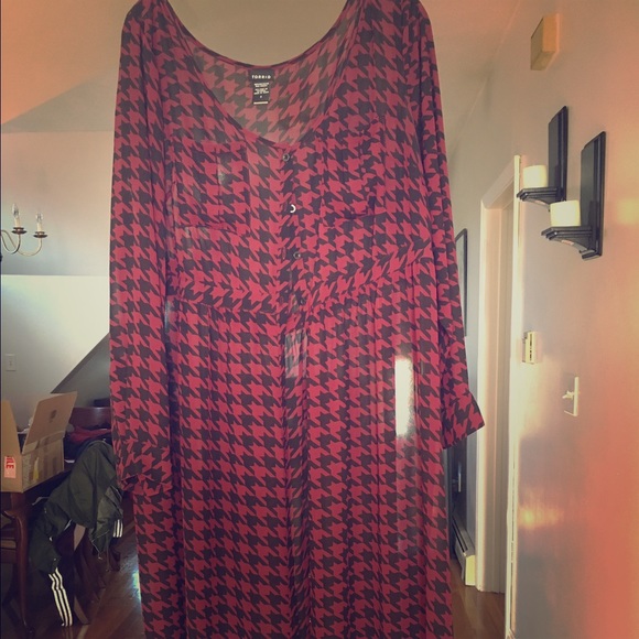 Torrid Houndstooth Maxi Blouse