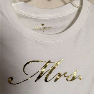 New Kate Spade "Mrs." Bride bridal Tshirt Small