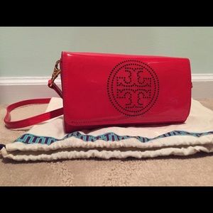 Tory Butch Perforated Logo Clutch/Crossbody Bag